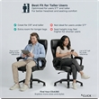 Click365 Classic Big & Tall Executive Office Chair Bonded Leather Black
