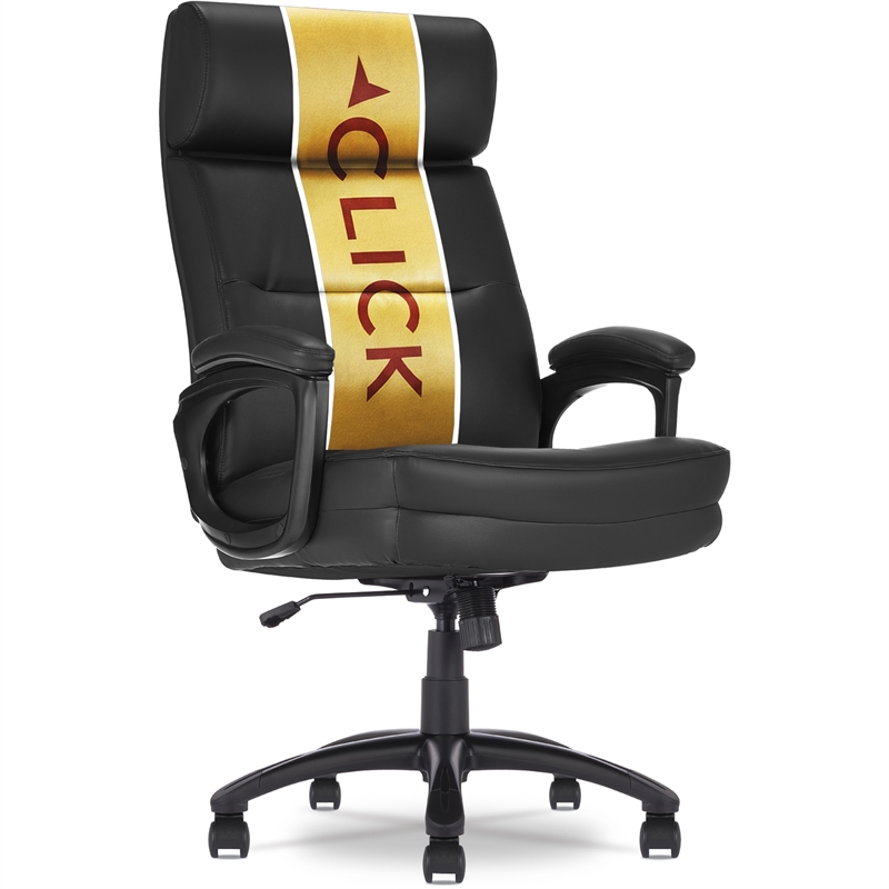 Click365 Classic Big & Tall Executive Office Chair Bonded Leather Black