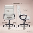 Click365 Classic Big & Tall Executive Office Chair Bonded Leather Light Gray