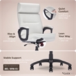 Click365 Classic Big & Tall Executive Office Chair Bonded Leather Light Gray