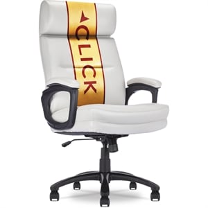 Click365 Classic Big & Tall Executive Office Chair Bonded Leather Light Gray