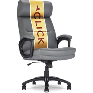 Click365 Classic Big & Tall Executive Office Chair Bonded Leather Gray