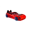Titi Racer Modern Wood Shark Twin Race Car Bed with Remote Control in Red