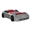 Titi Racer Modern Wood TT Twin Race Car Bed with Remote Control in Gray