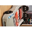 Titi Racer Modern Wood TT Twin Race Car Bed with Remote Control in Gray