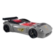 Titi Racer Modern Wood TT Twin Race Car Bed with Remote Control in Gray