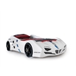 Titi Racer Modern GTI Wood Twin Race Car Bed with Remote Control in White