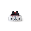 Titi Racer Modern GTI Wood Twin Race Car Bed with Remote Control in White