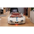 Titi Racer Modern GTI Wood Twin Race Car Bed with Remote Control in White