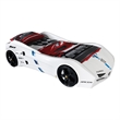 Titi Racer Modern GTI Wood Twin Race Car Bed with Remote Control in White