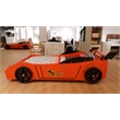 Titi Racer Modern Woody Twin Race Car Bed with LED Headlights in Red