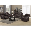 Hybition 3 - Piece Living Room Set Faux Leather Sofa Set-Brown