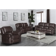 Hybition 3 - Piece Living Room Set Faux Leather Sofa Set-Brown