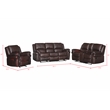 Hybition 3 - Piece Living Room Set Faux Leather Sofa Set-Brown