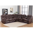Hybition Faux Leather Living Room Set Modern Reclining Sectional Sofa Set- Brown