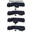 Hybition Modern Convertible Velvet Sectional Sofa with Ottoman&Console Blue