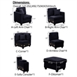 Hybition Modern Convertible Velvet Sectional Sofa with Ottoman&Console Blue