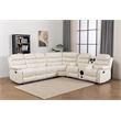 Hybition Faux Leather Living Room Set Reclining Sectional Sofa White