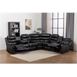 Hybition Faux Leather Living Room Set Reclining Sectional Sofa Black