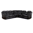 Hybition Faux Leather Living Room Set Reclining Sectional Sofa Black