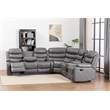 Hybition Faux Leather Living Room Set Reclining Sectional Sofa Gray
