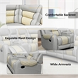 Hybition Manual Recliner Sectional Sofa Set PU Leather L-Shaped Couch Beige