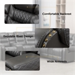 Hybition Manual Recliner Sectional Sofa Set PU Leather L-Shaped Couch Gray