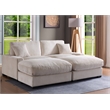 Hybition Oversized Loveseat Sectional Sofa 2 Movable Ottomans Pillows Beige