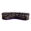 Hybition Power Reclining Sectional Sofa  PU Leather L-Shaped Sofa -Brown