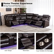 Hybition Power Reclining Sectional Sofa  PU Leather L-Shaped Sofa -Brown