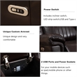 Hybition Power Reclining Sectional Sofa  PU Leather L-Shaped Sofa -Brown