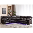 Hybition Power Reclining Sectional Sofa  PU Leather L-Shaped Sofa -Brown