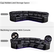 Hybition Power Reclining Sectional Sofa  PU Leather L-Shaped Sofa -Black