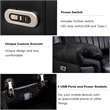 Hybition Power Reclining Sectional Sofa  PU Leather L-Shaped Sofa -Black