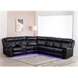 Hybition Power Reclining Sectional Sofa  PU Leather L-Shaped Sofa -Black