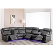 Hybition Power Reclining Sectional Sofa  PU Leather L-Shaped Sofa -Grey