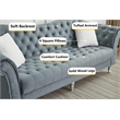 Hybition Modern Velvet Sofa Set Button Tufted Sofa and Loveseat-Dark Grey
