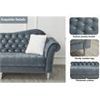Hybition Modern Velvet Sofa Set Button Tufted Sofa and Loveseat-Dark Grey