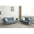 Hybition Modern Velvet Sofa Set Button Tufted Sofa and Loveseat-Dark Grey