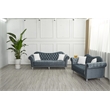 Hybition Modern Velvet Sofa Set Button Tufted Sofa and Loveseat-Dark Grey