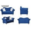 Hybition Modern Velvet Sofa Set Button Tufted Sofa and Loveseat -Blue