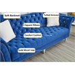 Hybition Modern Velvet Sofa Set Button Tufted Sofa and Loveseat -Blue