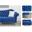 Hybition Modern Velvet Sofa Set Button Tufted Sofa and Loveseat -Blue