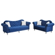 Hybition Modern Velvet Sofa Set Button Tufted Sofa and Loveseat -Blue