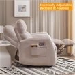 Hybition Modern Recliner Velvet Chair Electrically Adjustable Single Sofa-Gray