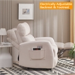 Hybition Modern Recliner Velvet Chair Electrically Adjustable Single Sofa-Beige