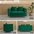Hybition Velvet Sofa Modern Loveseat with Button-Tufted & Metal Legs Green