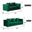 Hybition Velvet Sofa Modern Couch with Button-Tufted Metal Legs Green