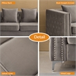 Hybition Velvet Sofa Modern Couch with Button-Tufted Metal Legs Grey