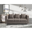 Hybition Velvet Sofa Modern Couch with Button-Tufted Metal Legs Grey